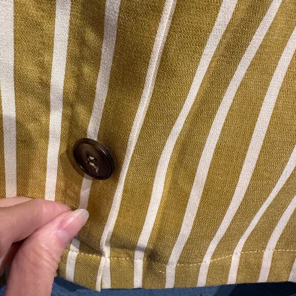 Altar'd State A Beautiful Soul Mini Skirt Mustard White Striped Fall Boho Large - Picture 10 of 10